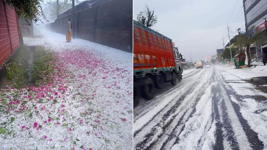 ভারতের আসামে ব্যাপক শিলাবৃষ্টি