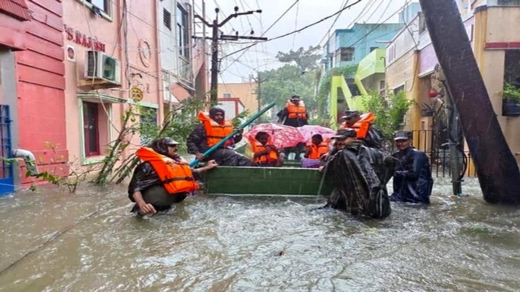 ঘূর্ণিঝড় মিগজাউমের প্রভাবে চেন্নাইয়ে ৬ জনের মৃত্যু 