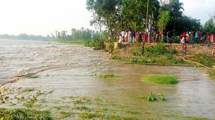 তিস্তায় আকস্মিক পানি বৃদ্ধি, অর্ধশত বসতবাড়ি নদীগর্ভে