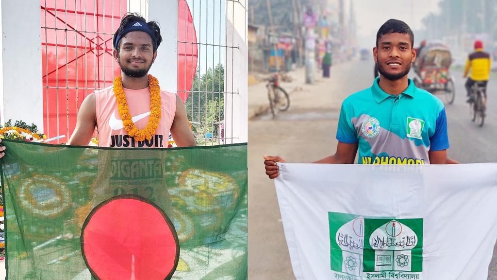 ২১ কিমি দৌড়ে ভাষাশহীদদের স্মরণ করলেন দুই ইবি শিক্ষার্থী