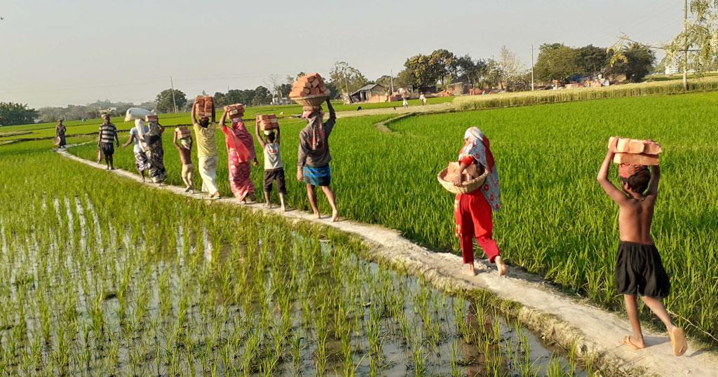 সুবিধাভোগী পরিবারের শিশুদের ঘর নির্মাণে খাটানো হচ্ছে