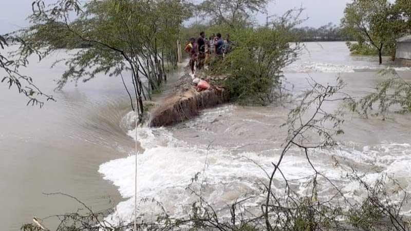 ডুমুরিয়ায় ওয়াপদার বাঁধ ভেঙে মৎস্য ঘের প্লাবিত