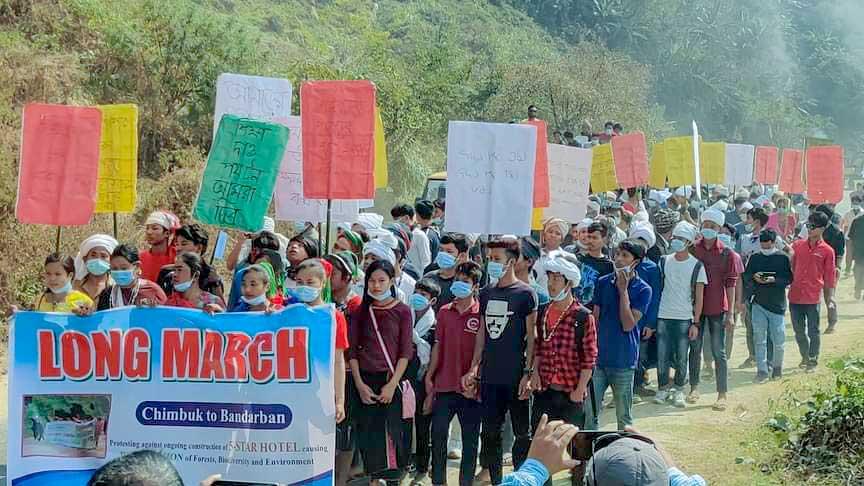 চিম্বুক পাহাড়ে নির্মাণাধীন রিসোর্টের কার্যক্রম বন্ধের দাবি বাসিন্দাদের