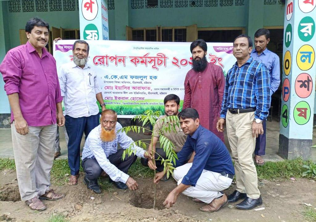 মিরসরাইয়ে প্রাথমিক বিদ্যালয়ে বৃক্ষরোপণ কর্মসূচির উদ্বোধন