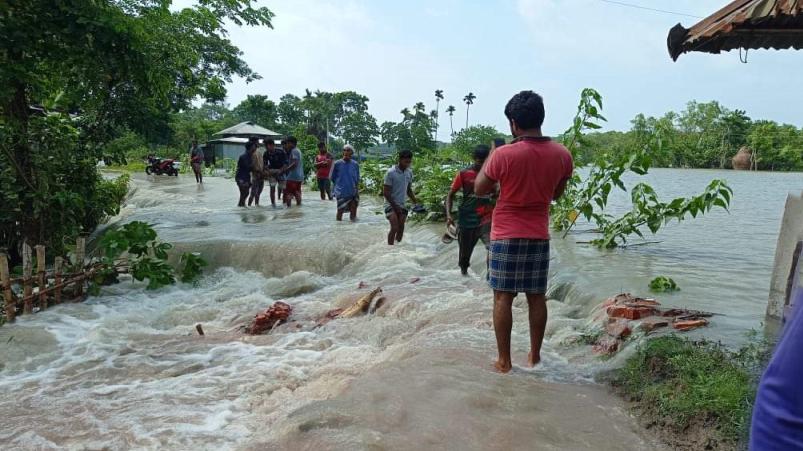 তালতলীতে ২০ গ্রাম প্লাবিত, দুর্ভোগে দুই হাজারের বেশি পরিবার