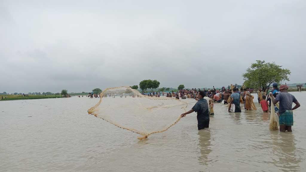 জালে আটকা পড়ল স্রোতে ভেসে যাওয়া জেলের লাশ 